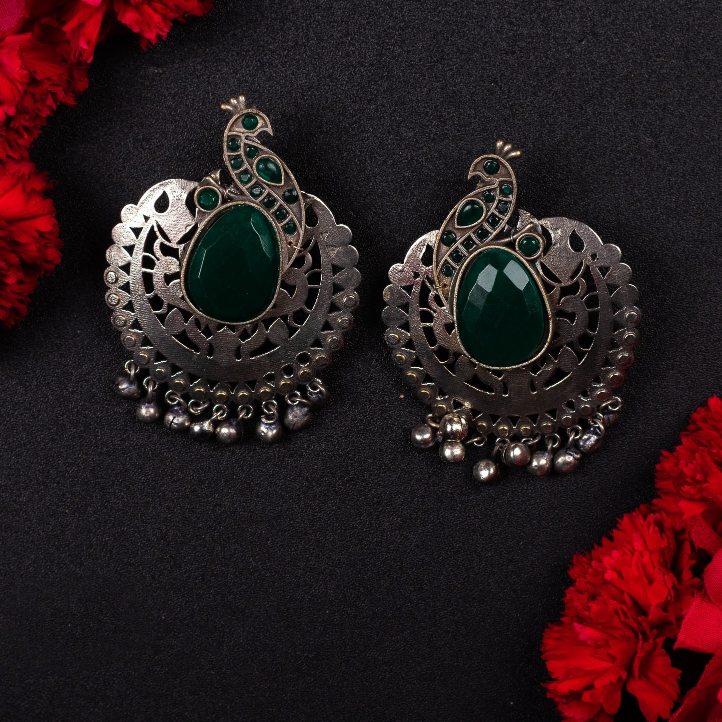 Hansini Big Sized Oxidized Earrings