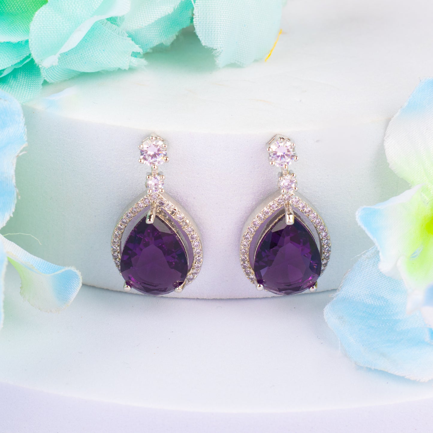 Astrid Purple Diamond Studs