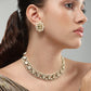 Likha White Pearl Polki Necklace Set