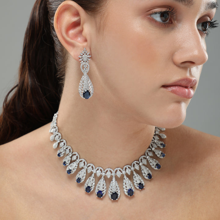 Celestial Blue Diamond Necklace Set