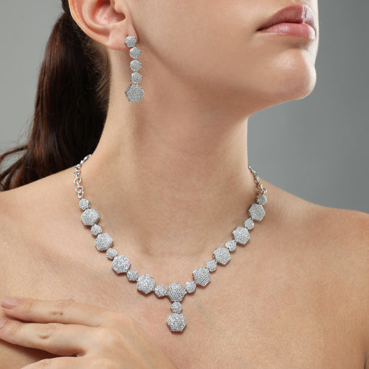 Reverie White Diamond Necklace Set