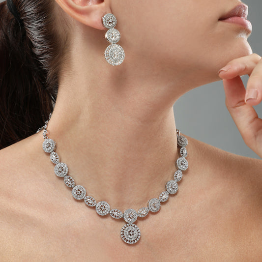 Stardust White Diamond Necklace Set