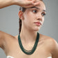 Mahajabeen Green Beaded Long Necklace