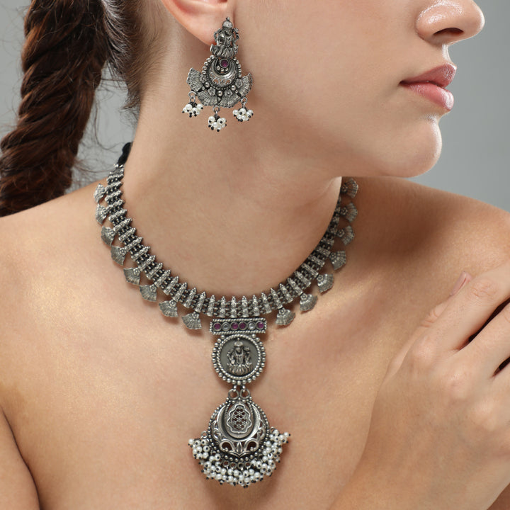 Azmat Oxidized Necklace Set