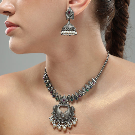 Tasveer Oxidized Necklace Set