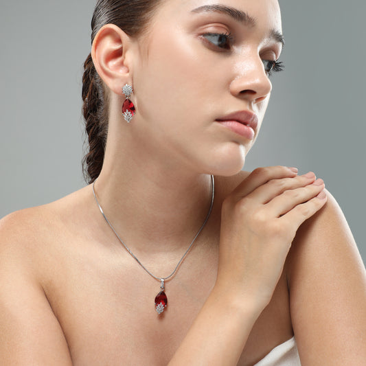 Ziya  Ruby Pendant Set (Chain Not Included)