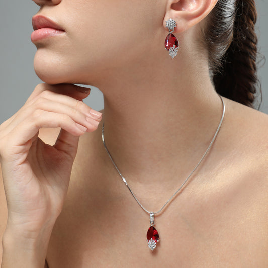 Ziya  Ruby Pendant Set (Chain Not Included)