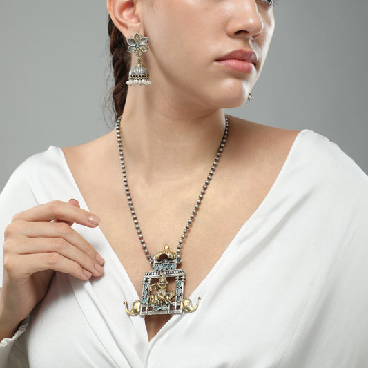 Lithe Oxidized Long Necklace Set