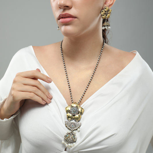 Idyllic Oxidized Long Necklace Set