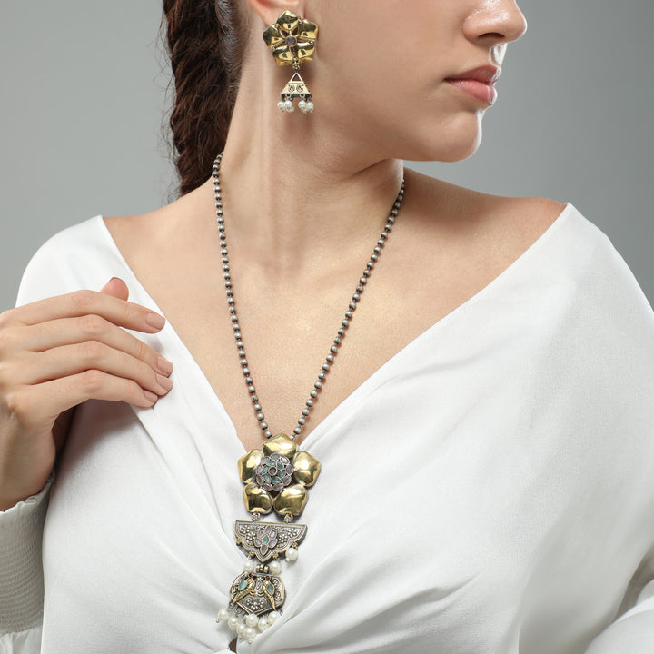 Idyllic Oxidized Long Necklace Set