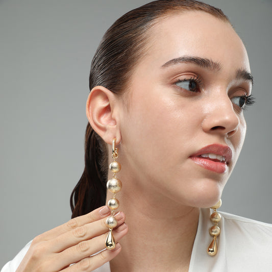 Dazzling District Textured Long Earrings