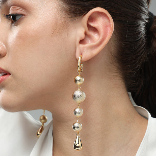 Dazzling District Textured Long Earrings