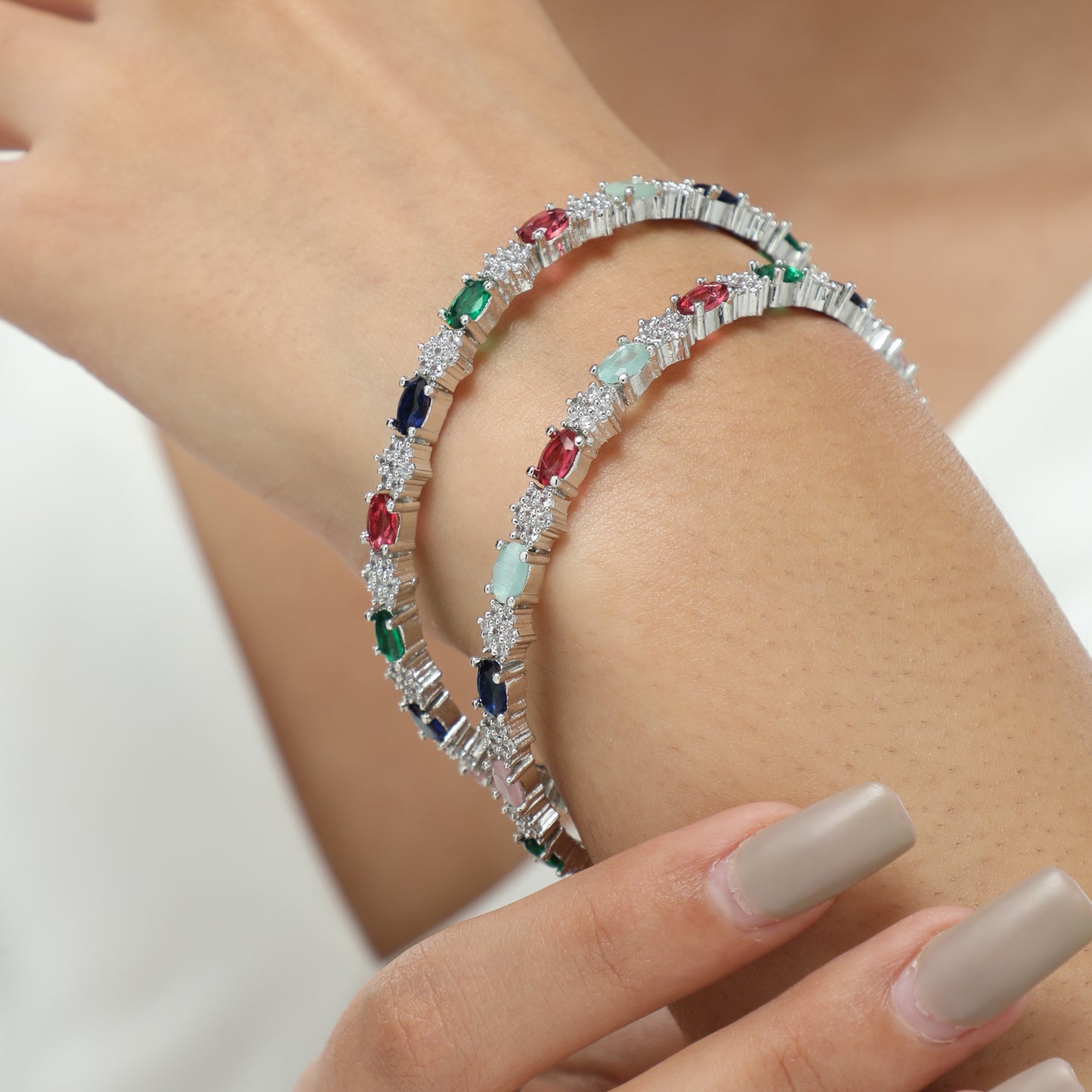 Estella Multicoloured Diamond Bangles (SET OF 2)