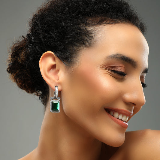 Shiloh Emerald Diamond Earrings