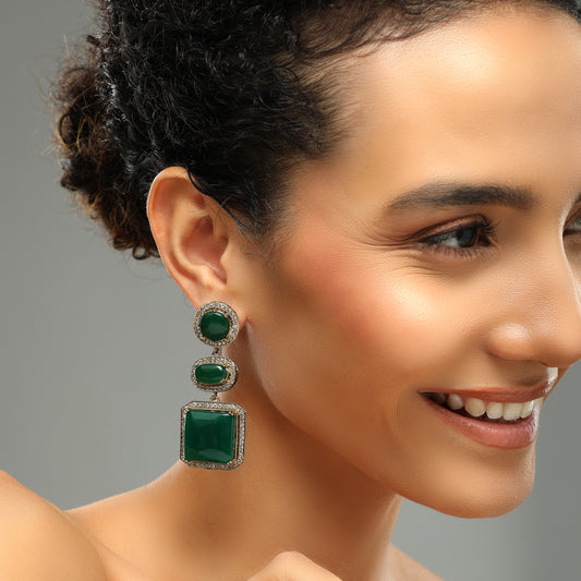 Pinnacle Stone Studded Earrings