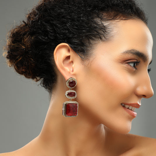 Pinnacle Stone Studded Earrings