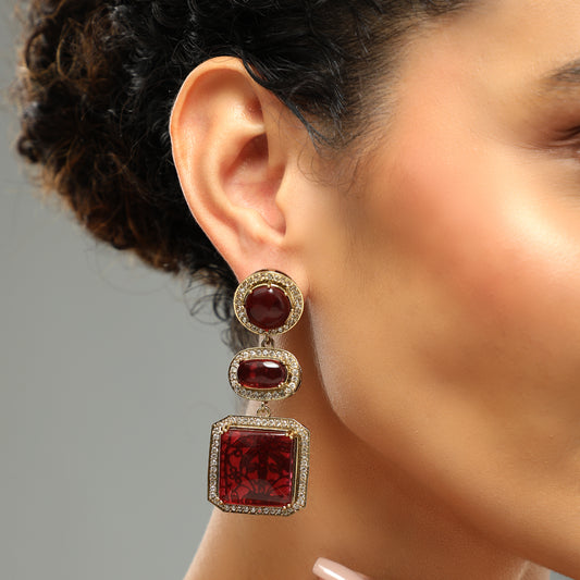 Pinnacle Stone Studded Earrings