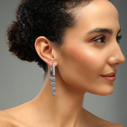 Twinkle White Hanging Diamond Earrings