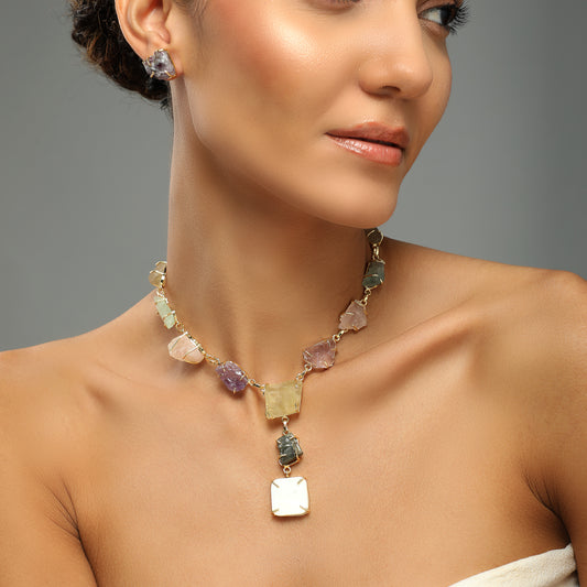 Moon Stone Necklace Set