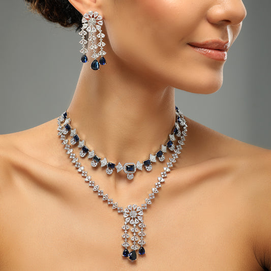 Grandiose Sapphire Necklace Set