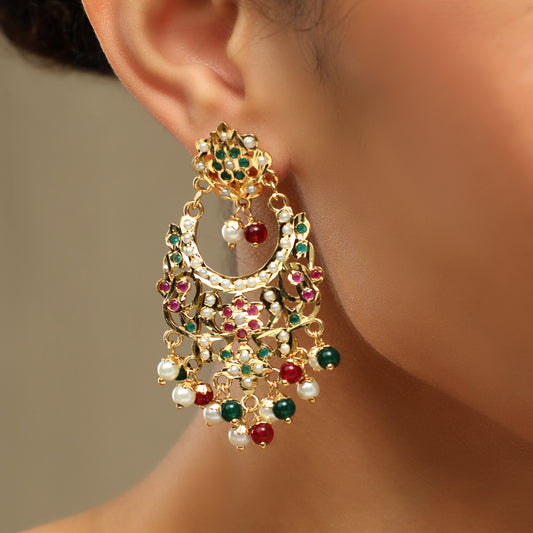 Naayab Multicolour Jadau Earrings