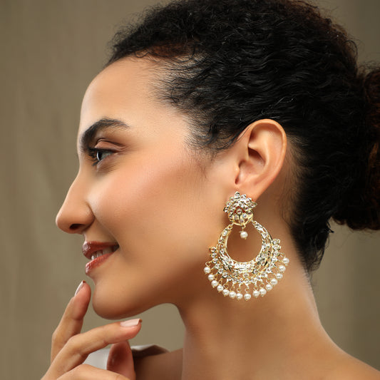 Riwayat Pearls Jadau Gold Earrings