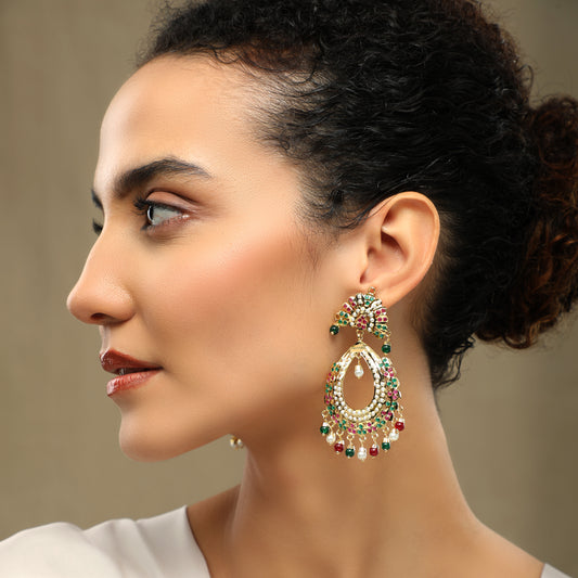 Noor Pearls Jadau Gold Earrings