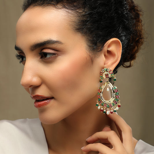 Noor Pearls Jadau Gold Earrings