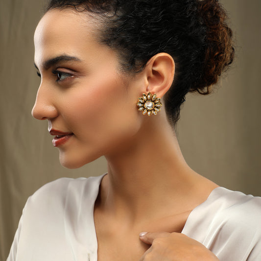 Phool Kundan Studs