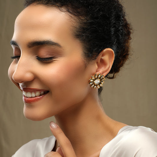 Phool Kundan Studs