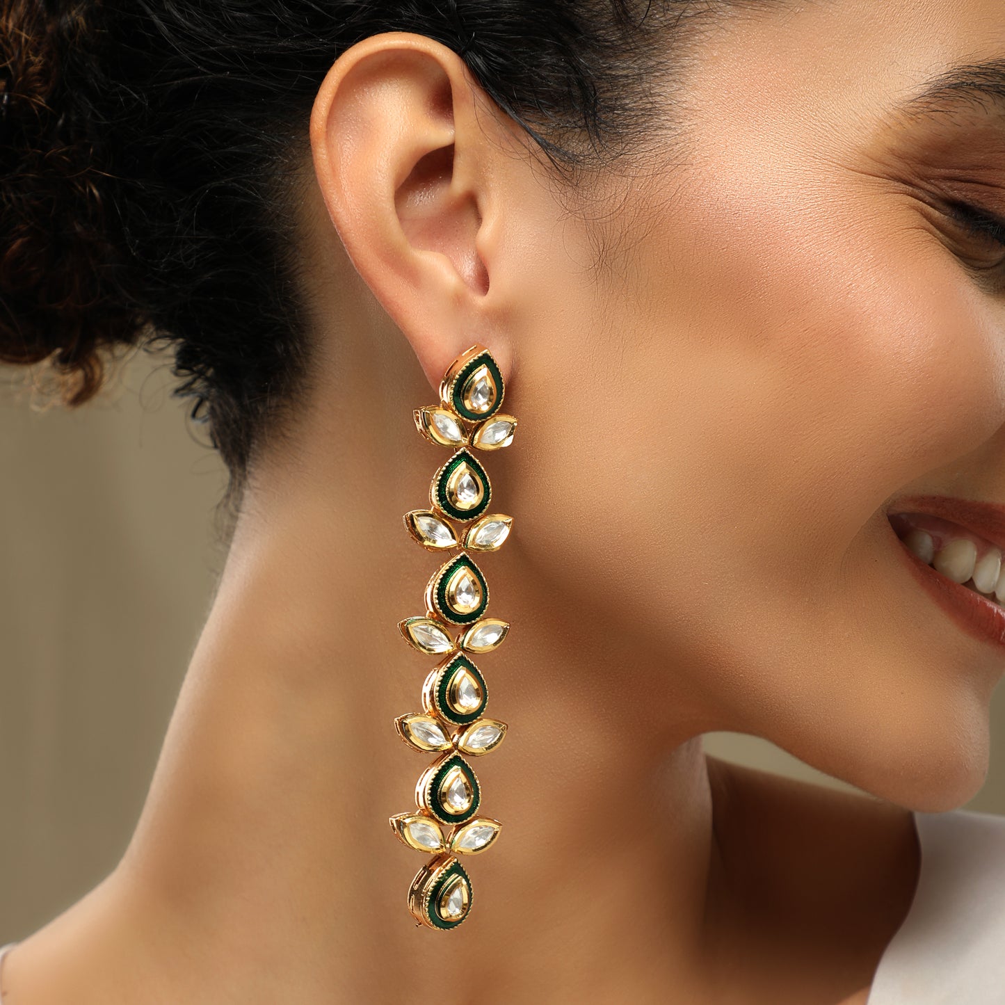 Nargis Kundan Long Earrings