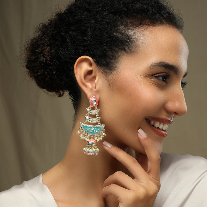 Thirza Meenakari  Long Earrings