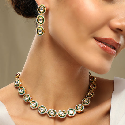 Sharar Polki Necklace Set