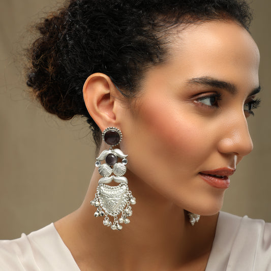 Zuri Long Oxidized Earrings