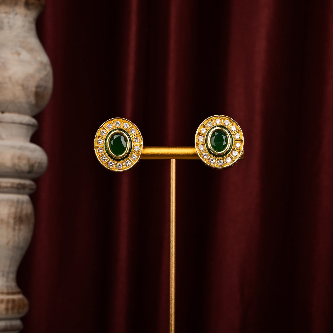 Ishtaa Emerald Polki Earrings