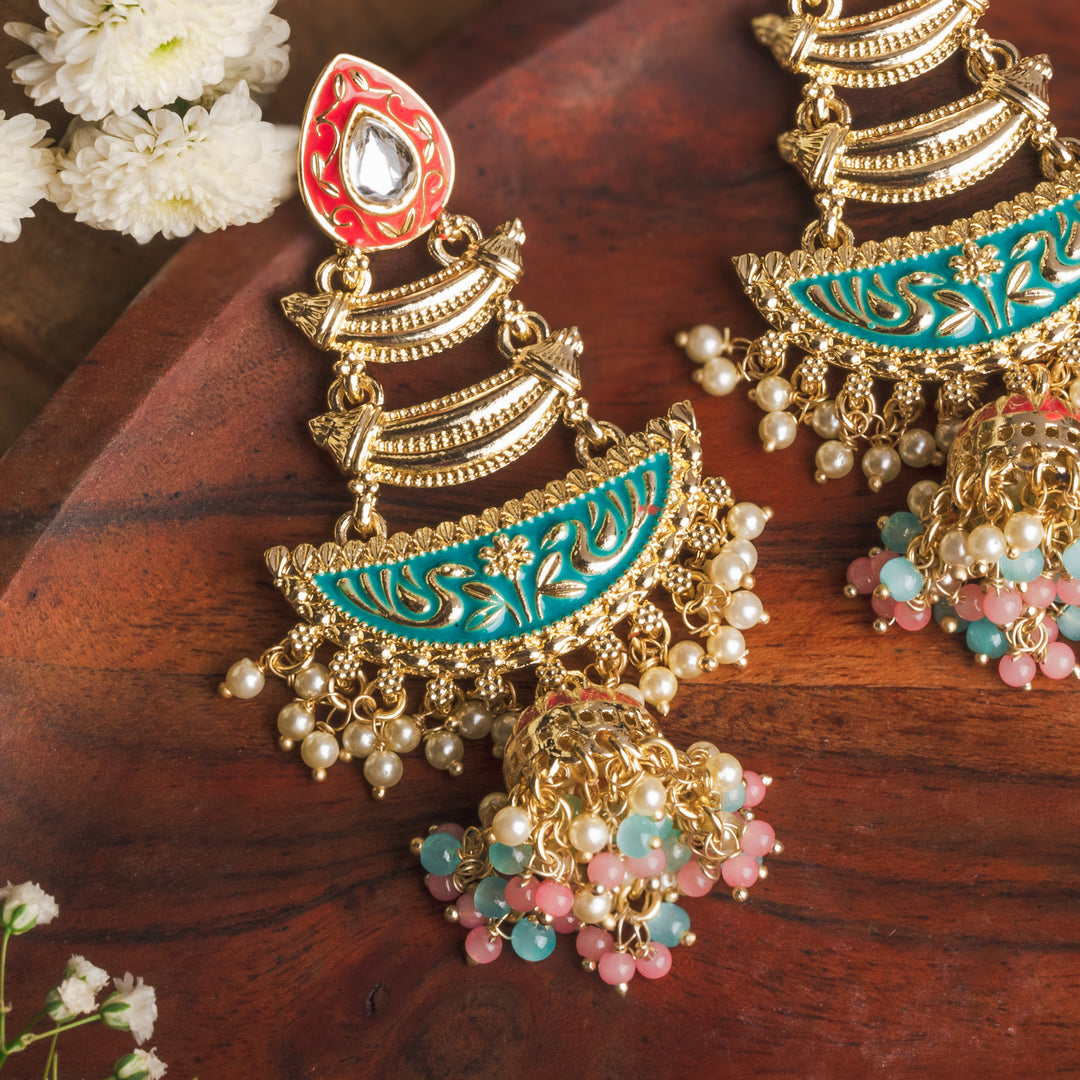 Thirza Meenakari  Long Earrings