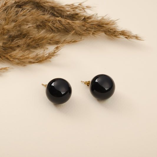 Natalie Black Pearl Studs