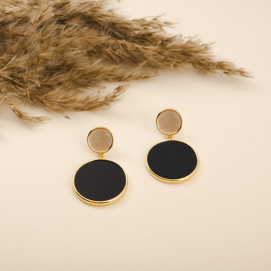 Emily Gold-Black Earrings