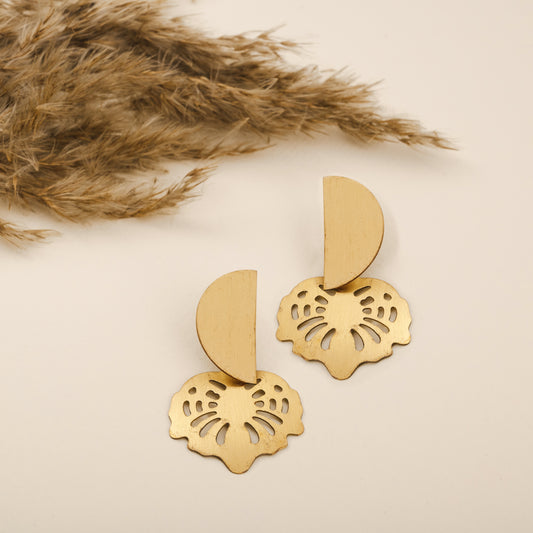 Luna Gold Plated Hanging Earrings