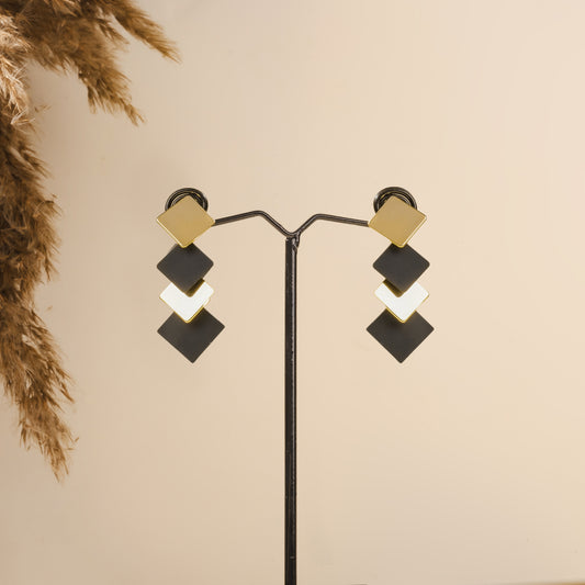 Macy Gold-Black Earrings