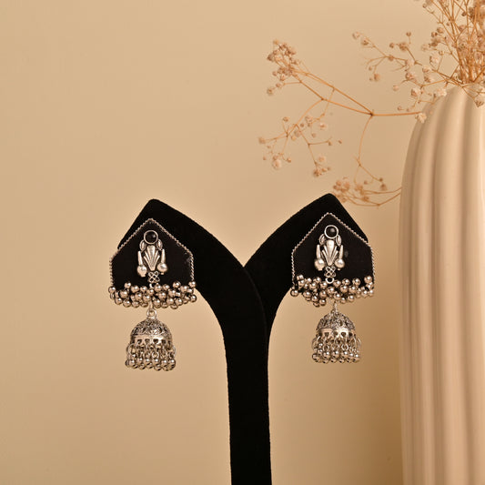 Ismi Fabric Handcrafted Oxidized Earrings