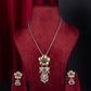 Flora Gold Plated Oxidized Long Necklace Set