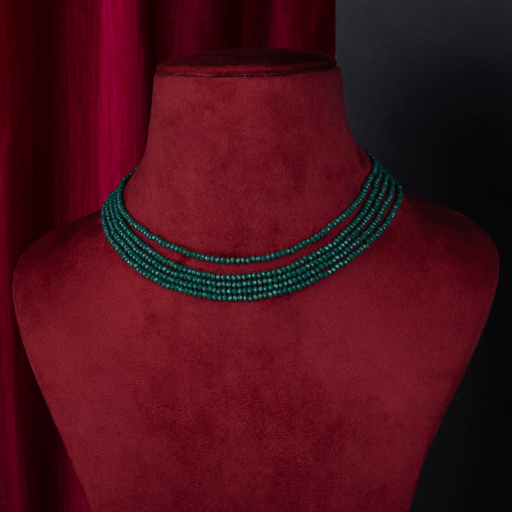 Mahajabeen Green Beaded Long Necklace