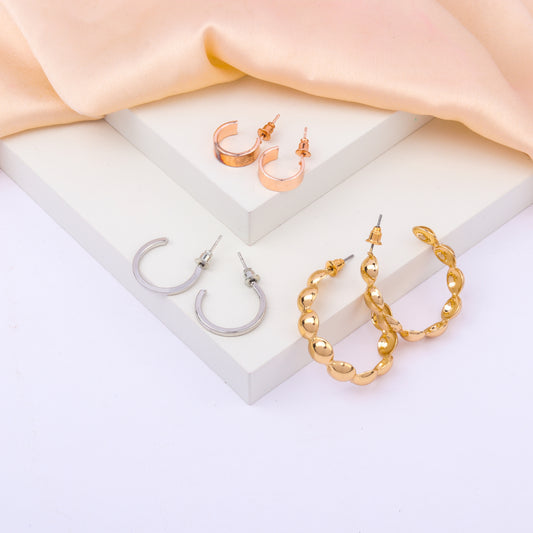 Valerie Set of Three Hoop Earrings