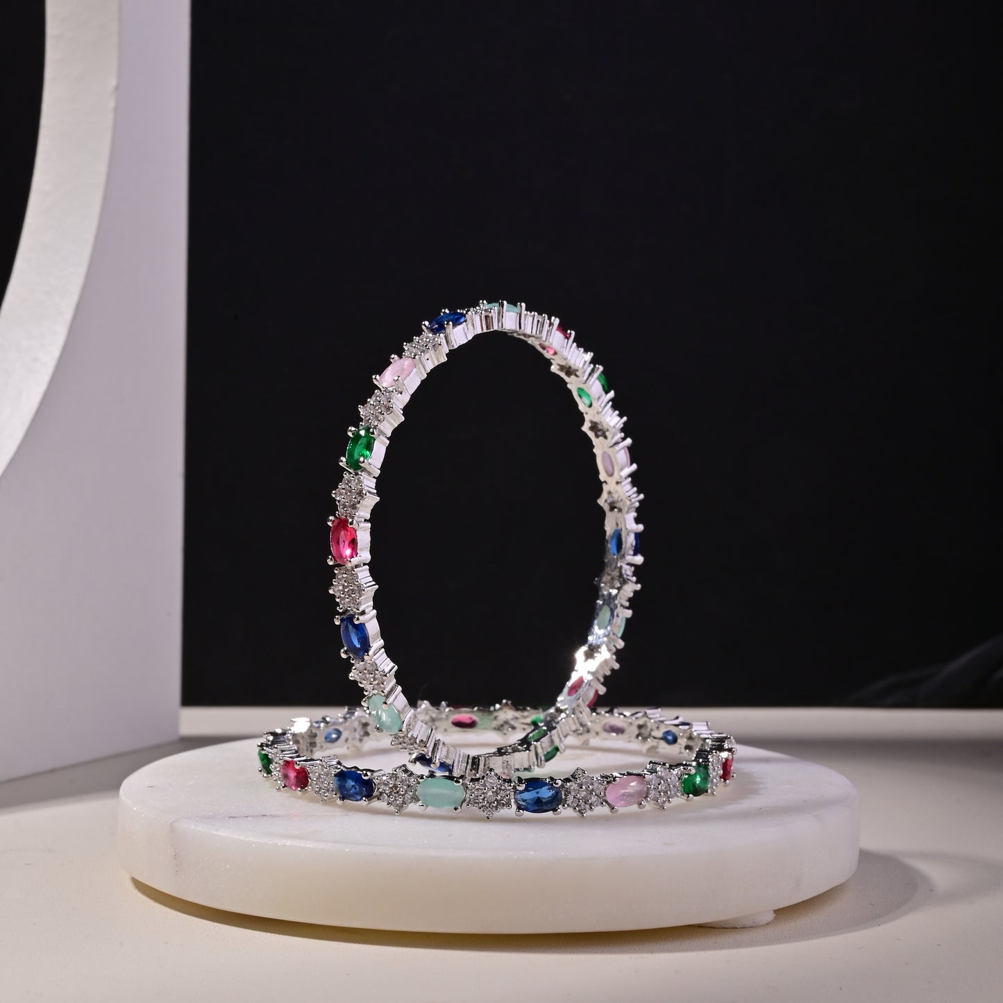 Estella Multicoloured Diamond Bangles (SET OF 2)