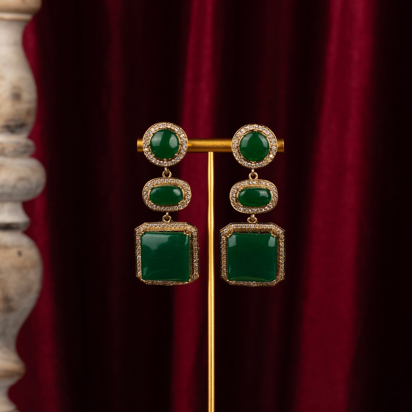 Pinnacle Stone Studded Earrings