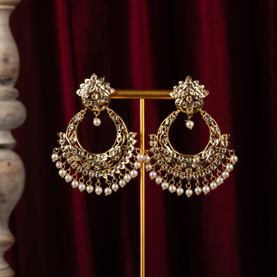 Riwayat Pearls Jadau Gold Earrings