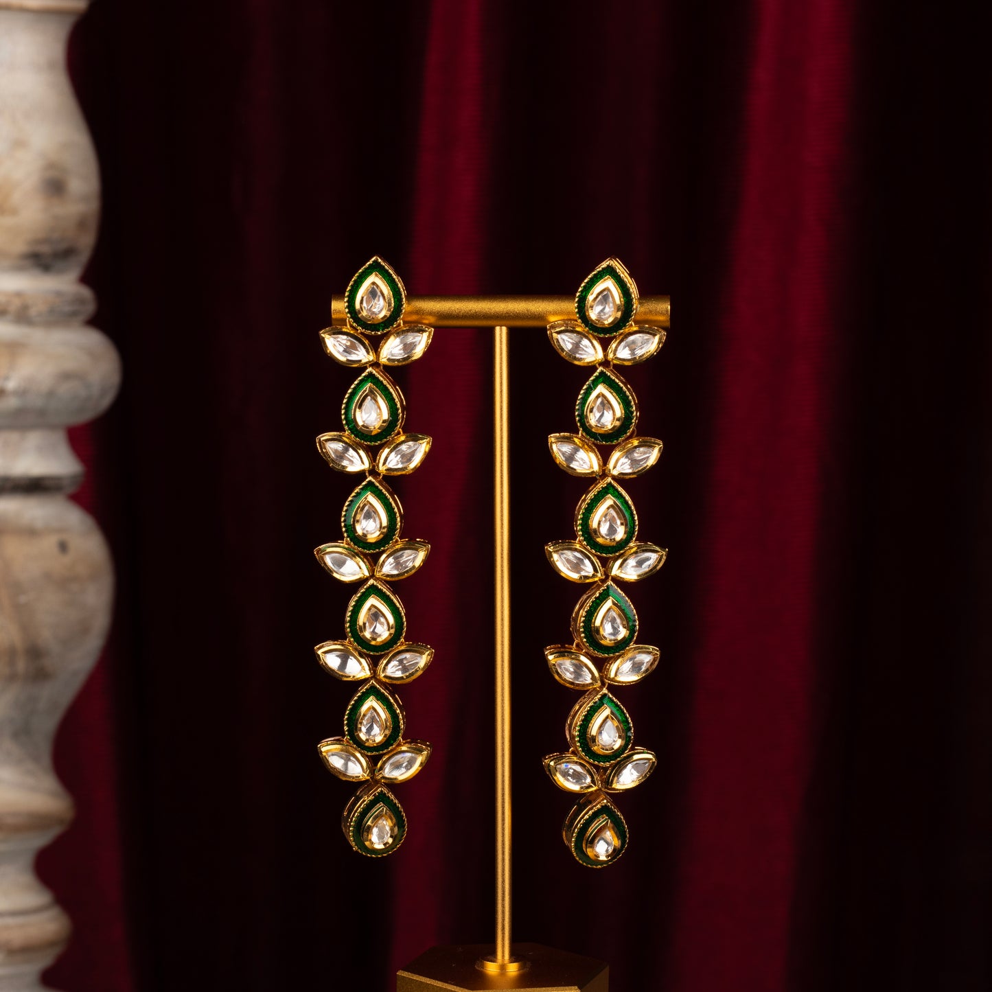 Nargis Kundan Long Earrings