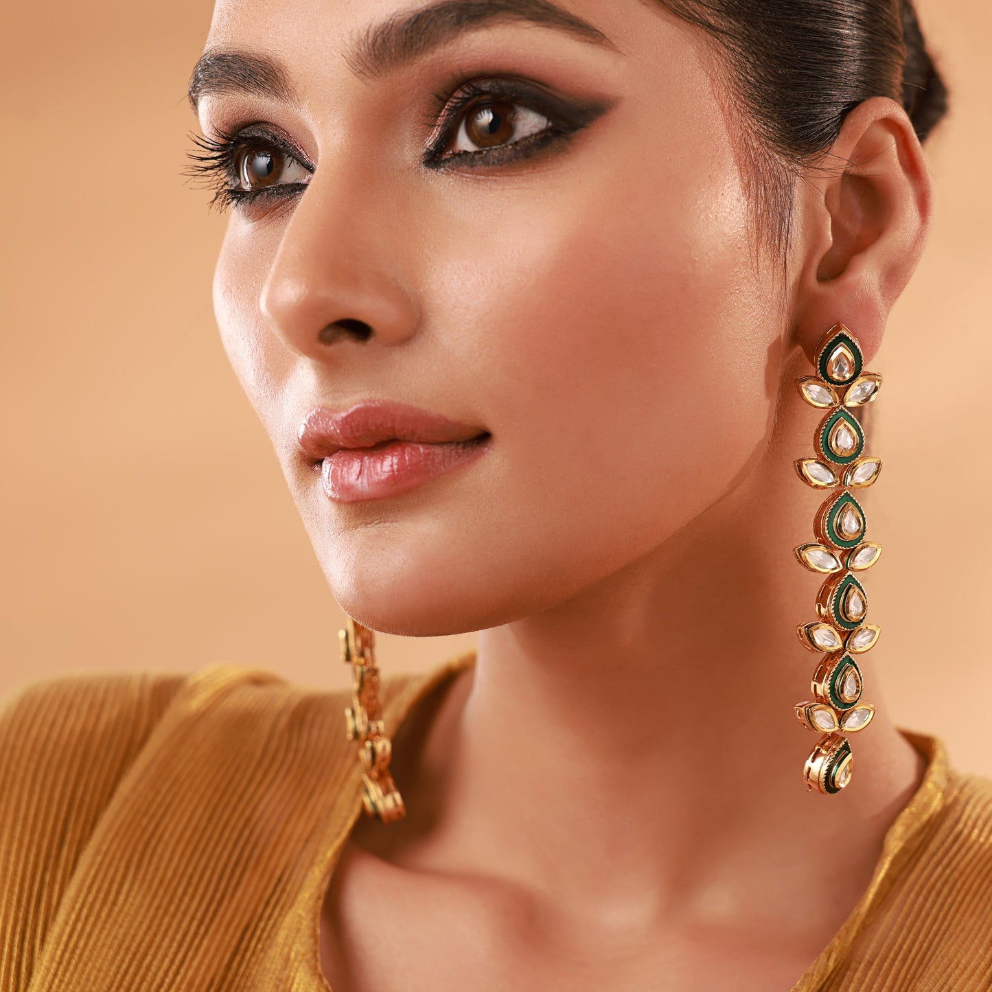 Nargis Kundan Long Earrings