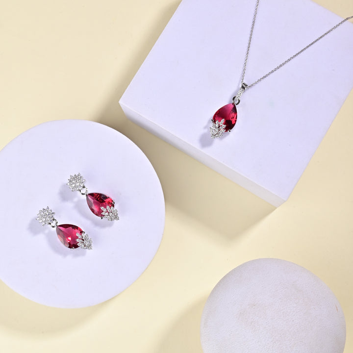 Ziya  Ruby Pendant Set (Chain Not Included)